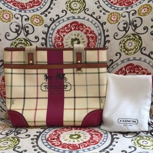 Coach Heritage Stripe Tattersall tote (small)